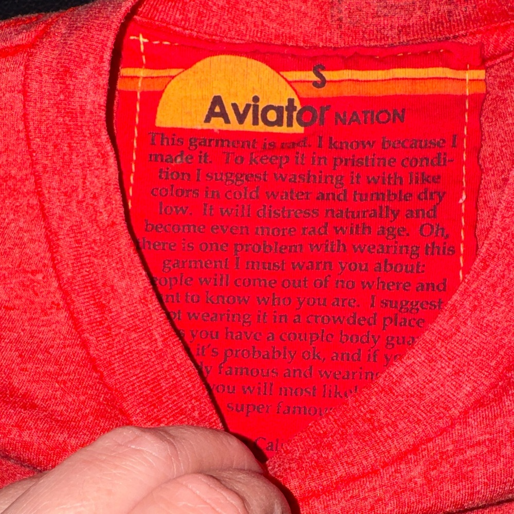 Aviator Nation Red Tee with Yellow Smiley - Picture 3 of 7